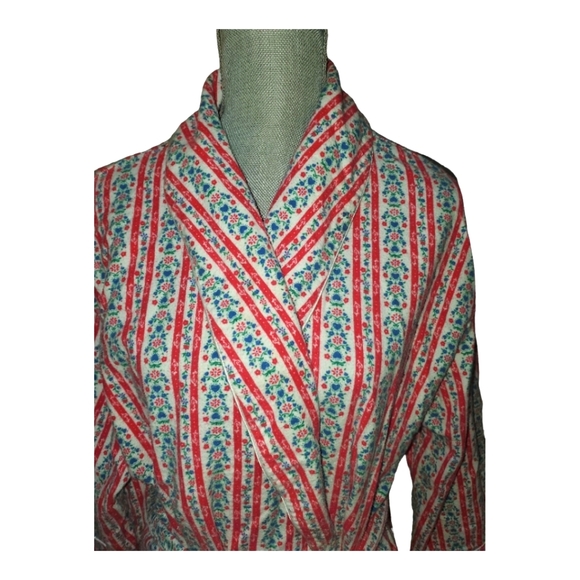Lanz Vintage Tyrolean Cotton Flannel Robe Size Medium M - Picture 2 of 9